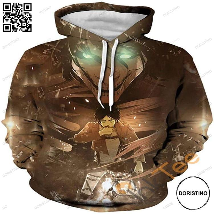 Attack On Titan Print Pullover With Front Pocket Sku52 All Over Print Hoodie