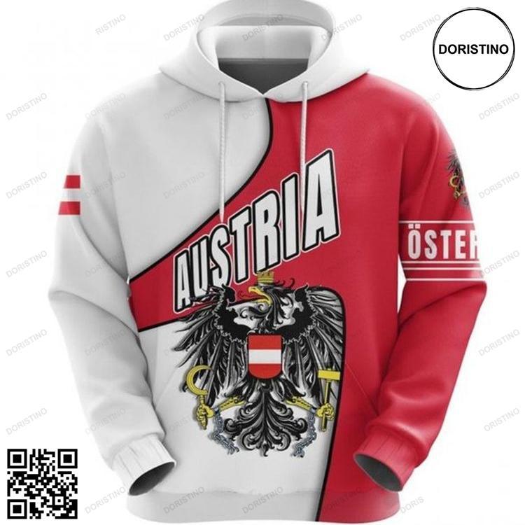 Austria Red And White Amazing 3d Printed Sublimation All Over Print Hoodie