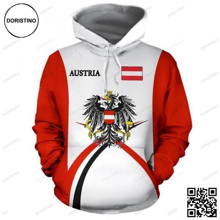 Austria White Red Amazing 3d Printed Sublimation Hoodi All Over Print Hoodie