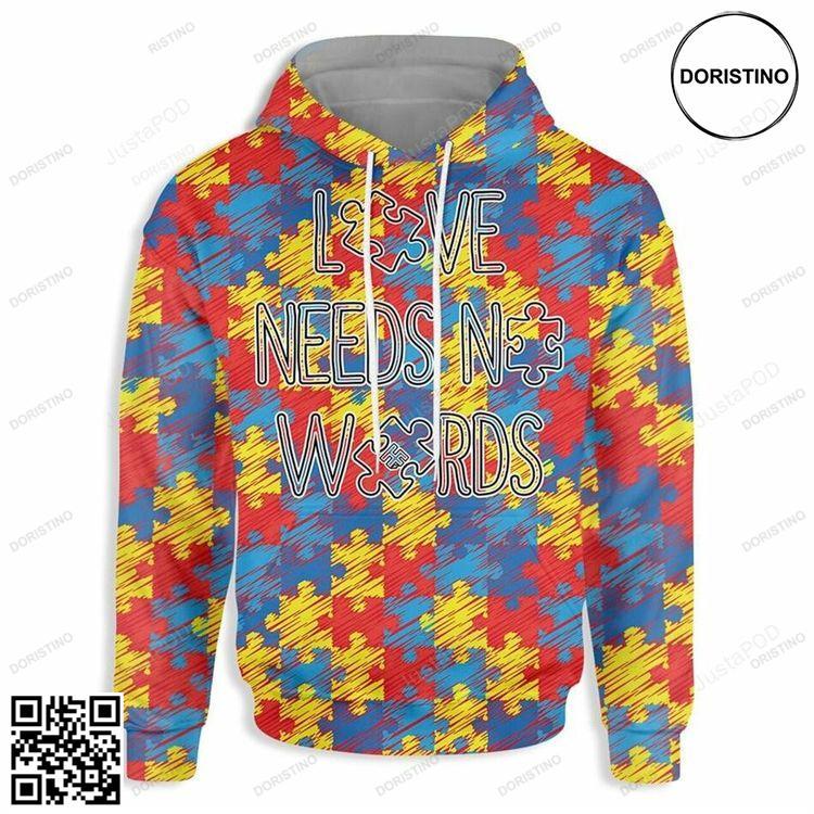 Autism Love Needs No Words 3d Limited Edition 3D Hoodie