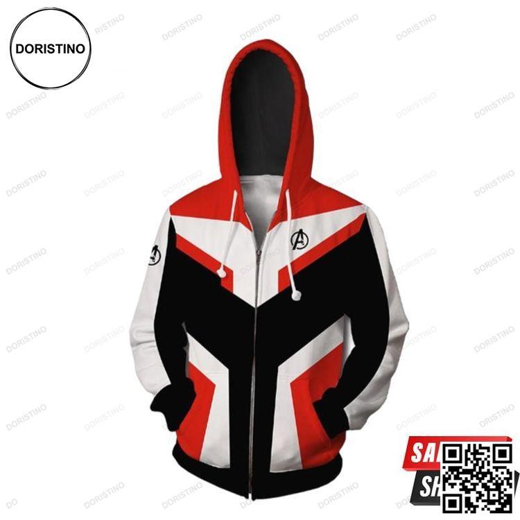 Avengers 4 Endgame Quantum Battle Suit Red Red All Over Print Hoodie