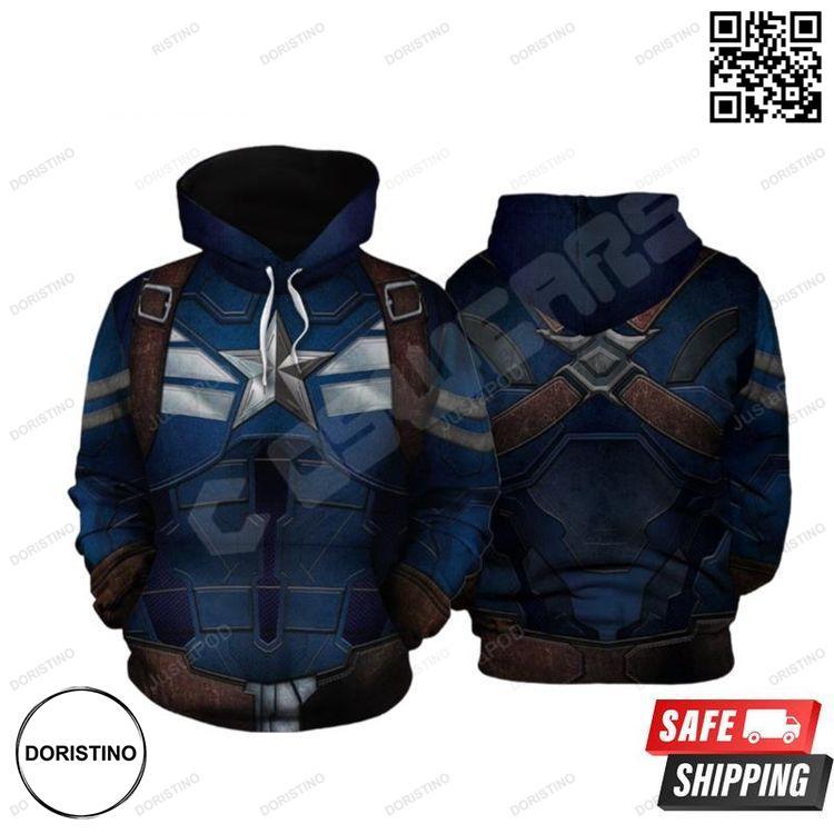 Avengers End Game Captain America Stealth Inspired Awesome 3D Hoodie