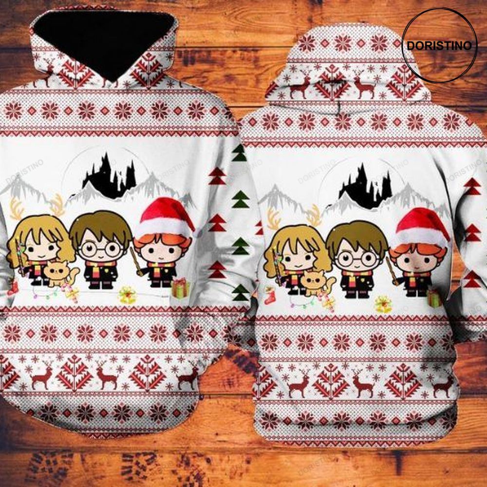 Harry Potter Hermione Granger Ron Weasley Christmas V2 Awesome 3D Hoodie