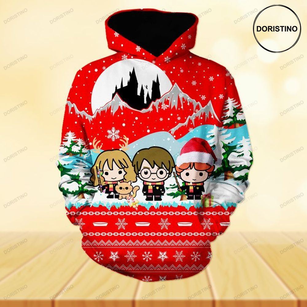 Harry Potter Hermione Granger Ron Weasley Christmas Awesome 3D Hoodie