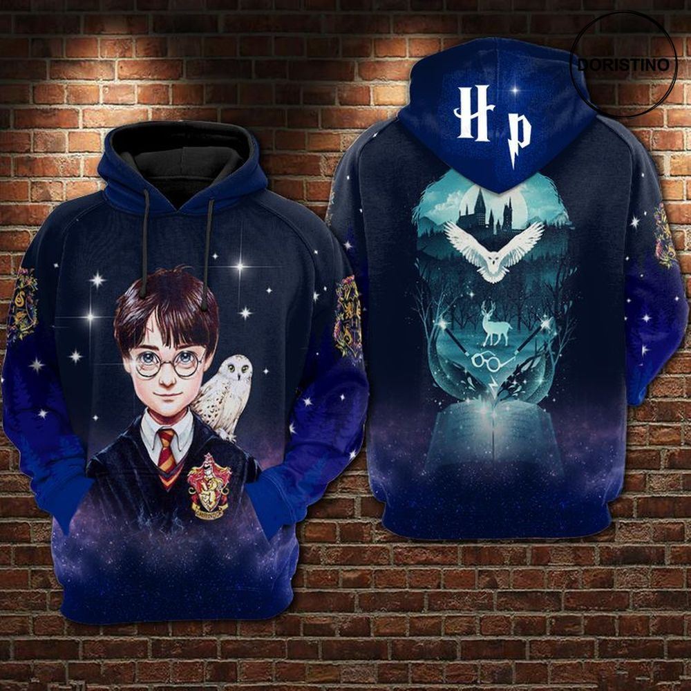 Harry Potter Hogwarts Blue Awesome 3D Hoodie