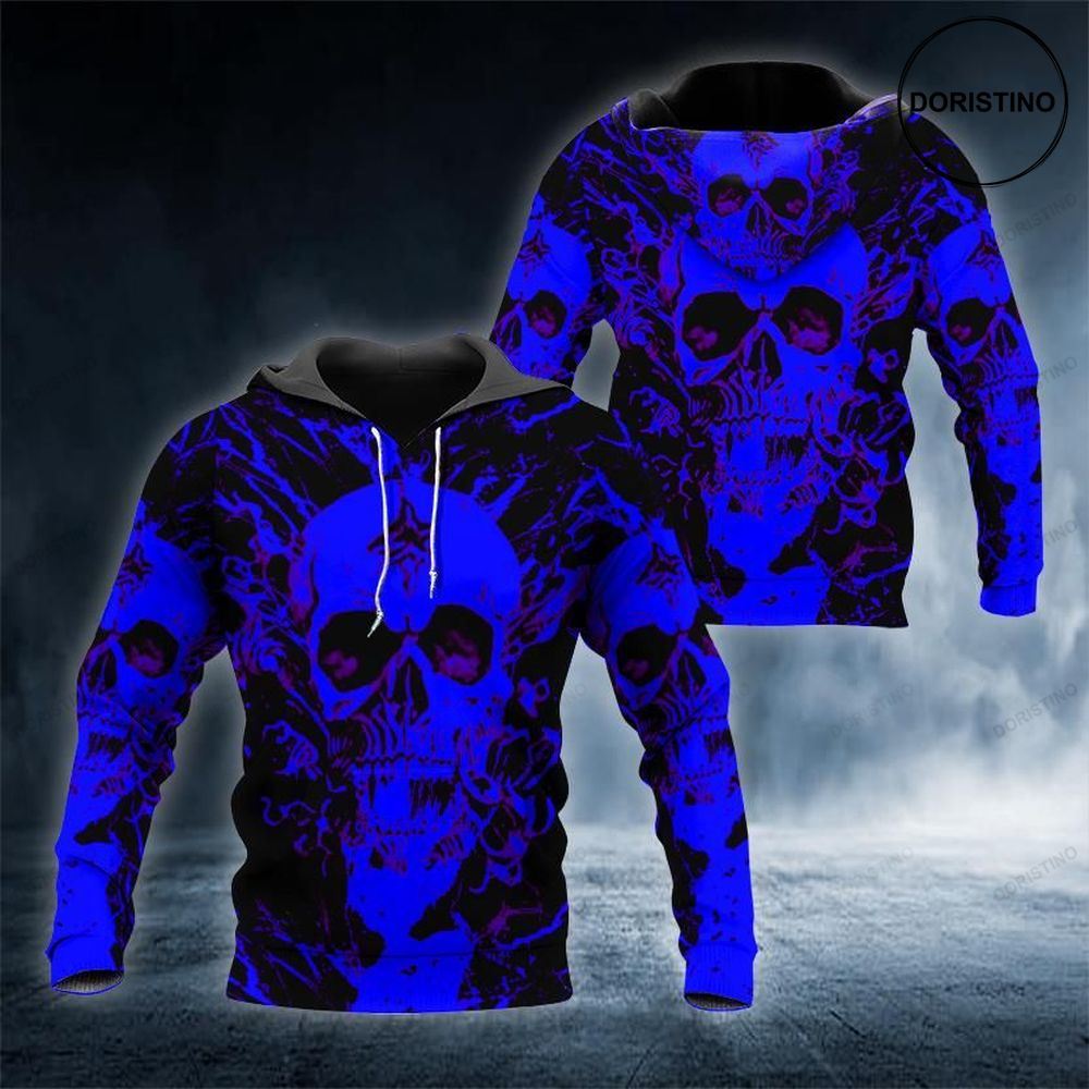 Head Blue Skull Limited Edition 3d Hoodie