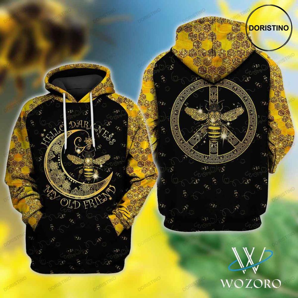 Hello Darkness My Old Friend Bee Peace Hippie Limited Edition 3d Hoodie