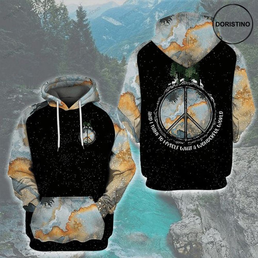 Hippie Camping And I Think To Myself What A Wonderful World Awesome 3D Hoodie