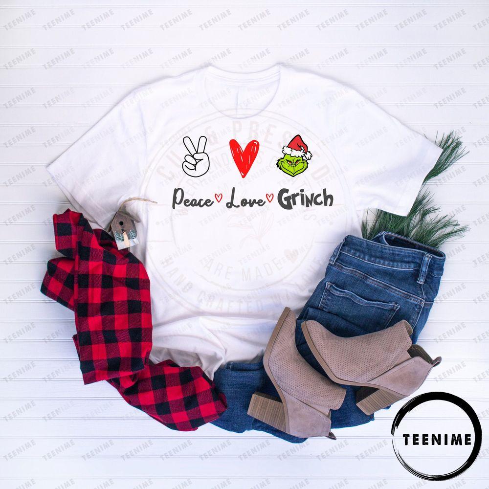 Peace Love Grinch And Teenime Trending Shirt
