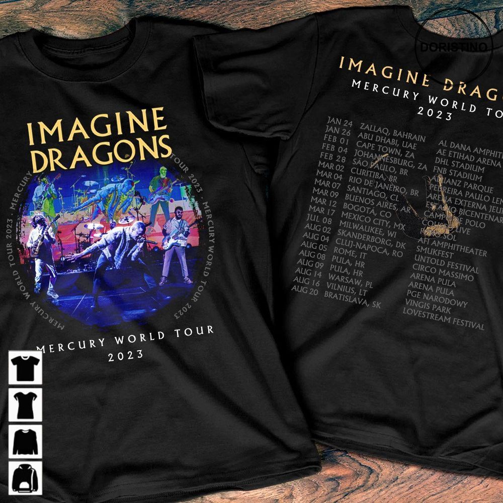 Imagine Dragons Mercury World Tour 2023 Imagine Dragons Tour 2023 Imagine Dragons 2023 Music Tour Rock Tee Awesome Shirts