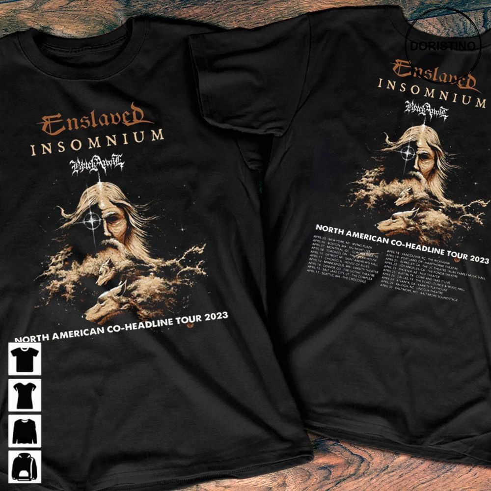 Insomnium Enslaved North American Co-headline Tour 2023 Enslaved Tour 2023 Insomnium Tour 2023 Heavy Metal Tour Tee Awesome Shirts