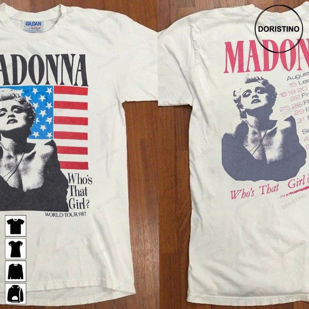 Madonna Whos That Girl World Tour 1987 Madonna Tour '87 Madonna Concert Promo Music Tour Tee Madonna Fans Trending Style