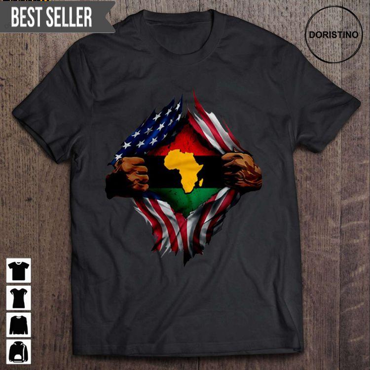 Africa Blood Inside Me South African American Flag Short Sleeve Doristino Limited Edition T-shirts