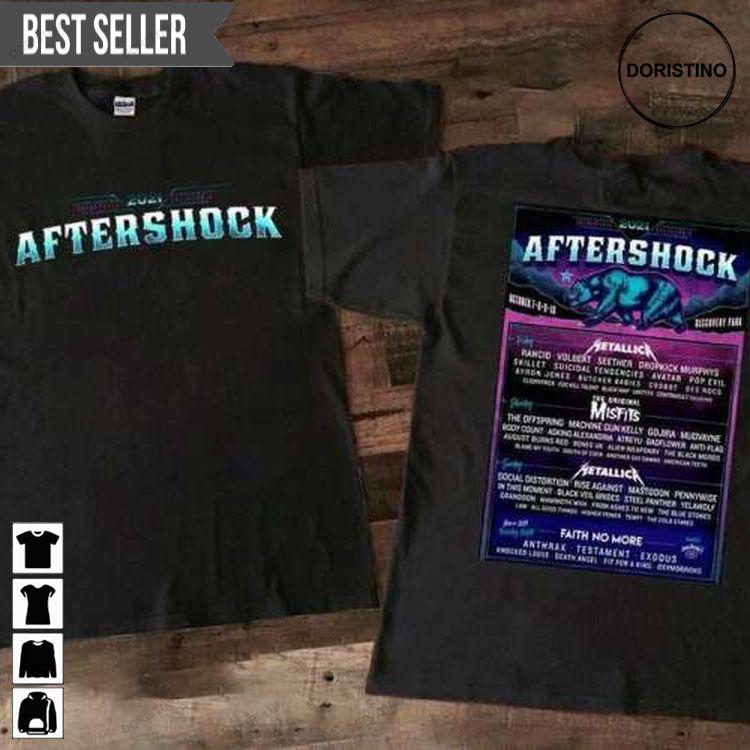 Aftershock Music Festival 2021 Sacramento California Discovery Park Tour Graphic Doristino Limited Edition T-shirts