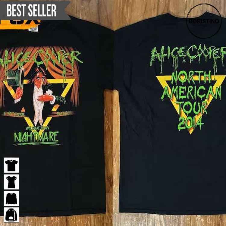 Alice Cooper A Nocturnal Vacation Welcome To My Nightmare 2014 Tour Doristino Awesome Shirts