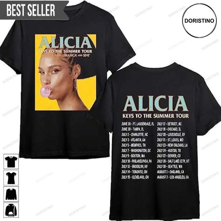 Alicia Keys Music World Tour 2023 Short-sleeve Doristino Limited Edition T-shirts
