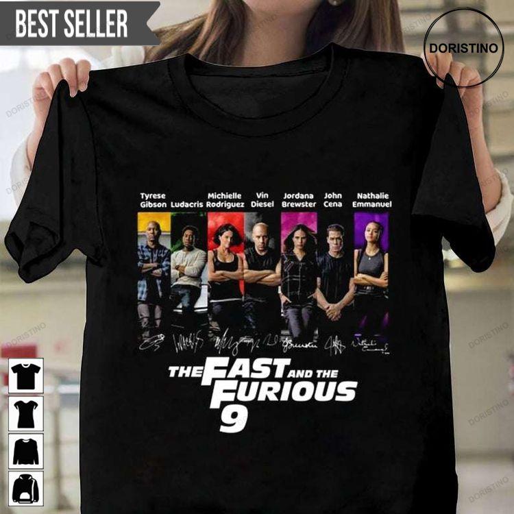 All Character Signatures The Fast And The Furious 9 Doristino Limited Edition T-shirts