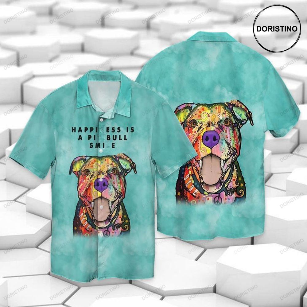 Pitbull Happiness Ness Is A Pitbull Smile Limited Edition Hawaiian Shirt