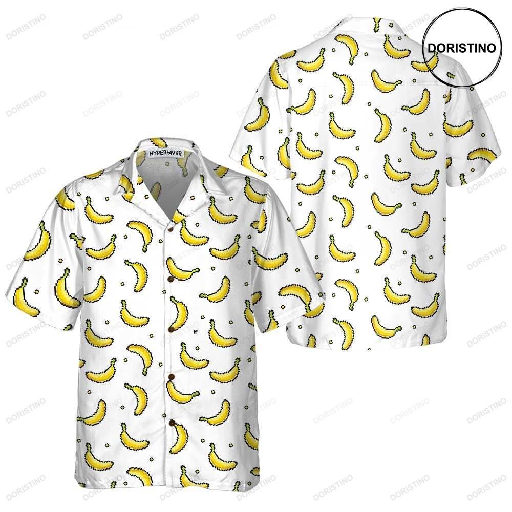 Pixel Banana Pattern Funny Banana For Adults Banana Pattern Awesome Hawaiian Shirt