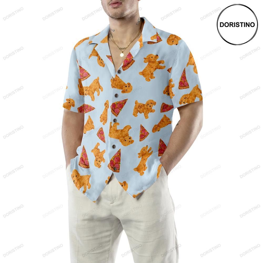 Pizza And Poodles For Men Awesome Hawaiian Shirt