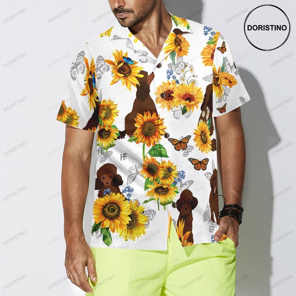 Poodle Lover With Sunflower Awesome Hawaiian Shirt