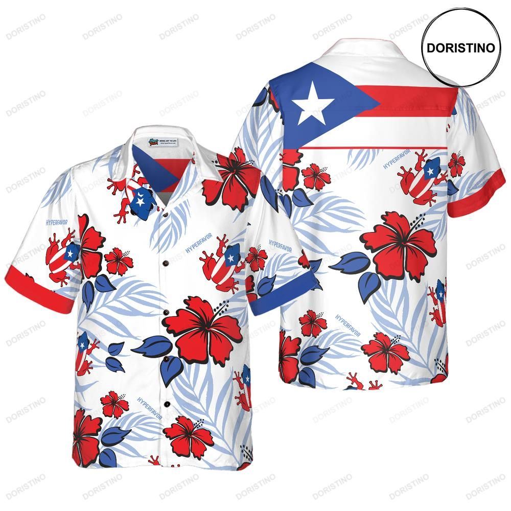 Puerto Rico Common Coquí Flag Hawaiian Shirt