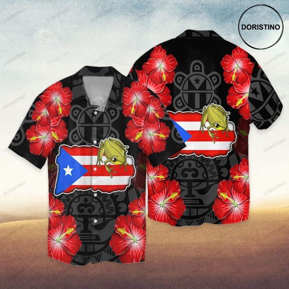 Puerto Rico Frog Hawaiian Shirt