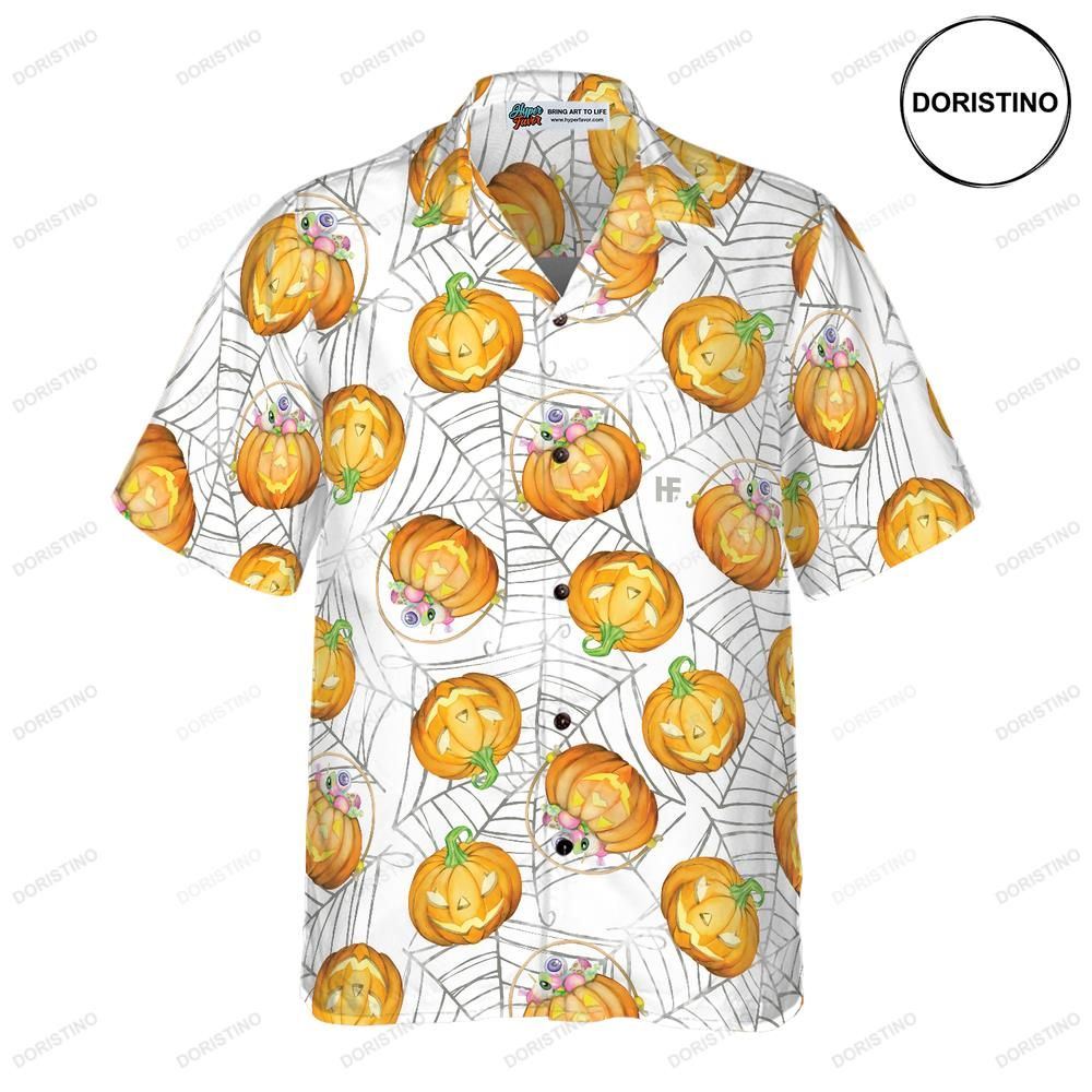 Pumpkin Candy Halloween Spider Web Limited Edition Hawaiian Shirt