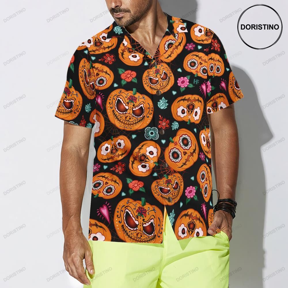 Pumpkin Flower Halloween Theme Limited Edition Hawaiian Shirt