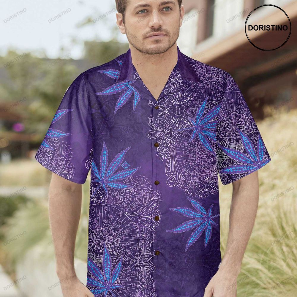 Purple Hippie Marijuanas Mandala Unique Seamless Pattern Hippie Best Hippie Gif Limited Edition Hawaiian Shirt