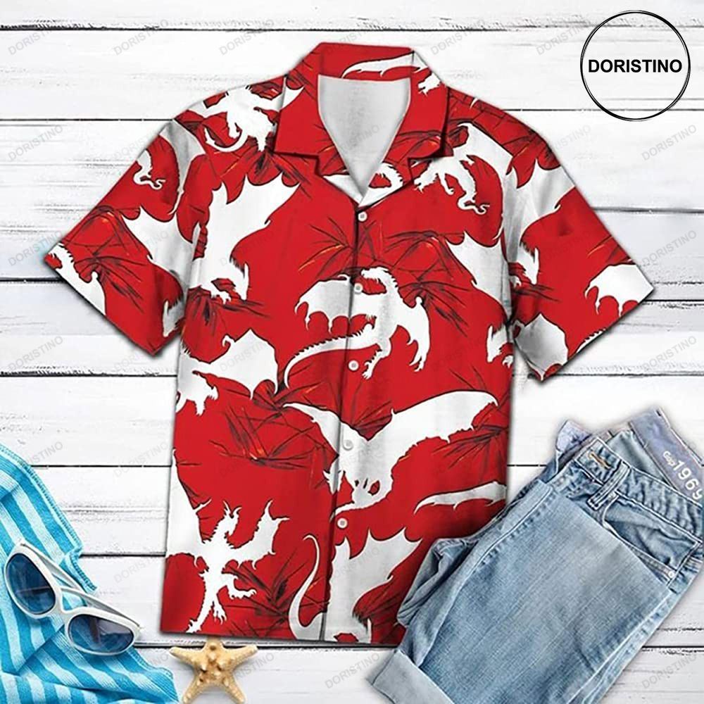 Red Dragon Pattern Short Gift For Dragons Lover Limited Edition Hawaiian Shirt