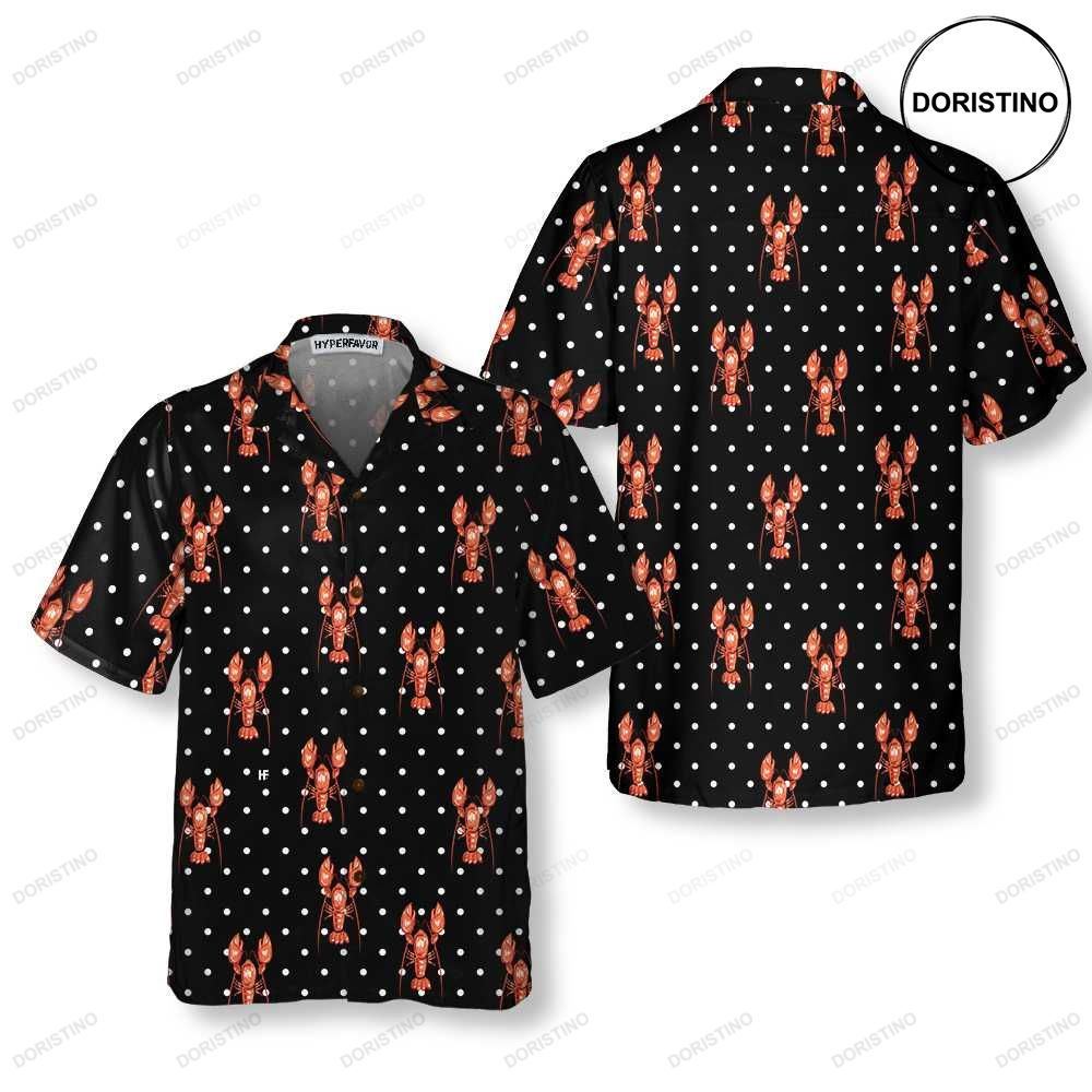 Red Lobster With Dot Funny Lobster For Adults Lobster Prin Hawaiian Shirt