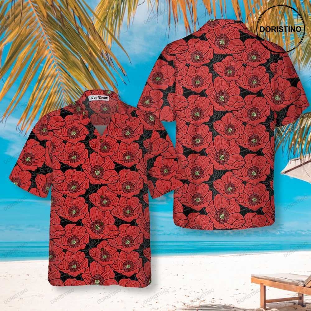 Red Poppies Lest We Forget Proud Veteran Meaningful Gift For Veteran Day Limited Edition Hawaiian Shirt