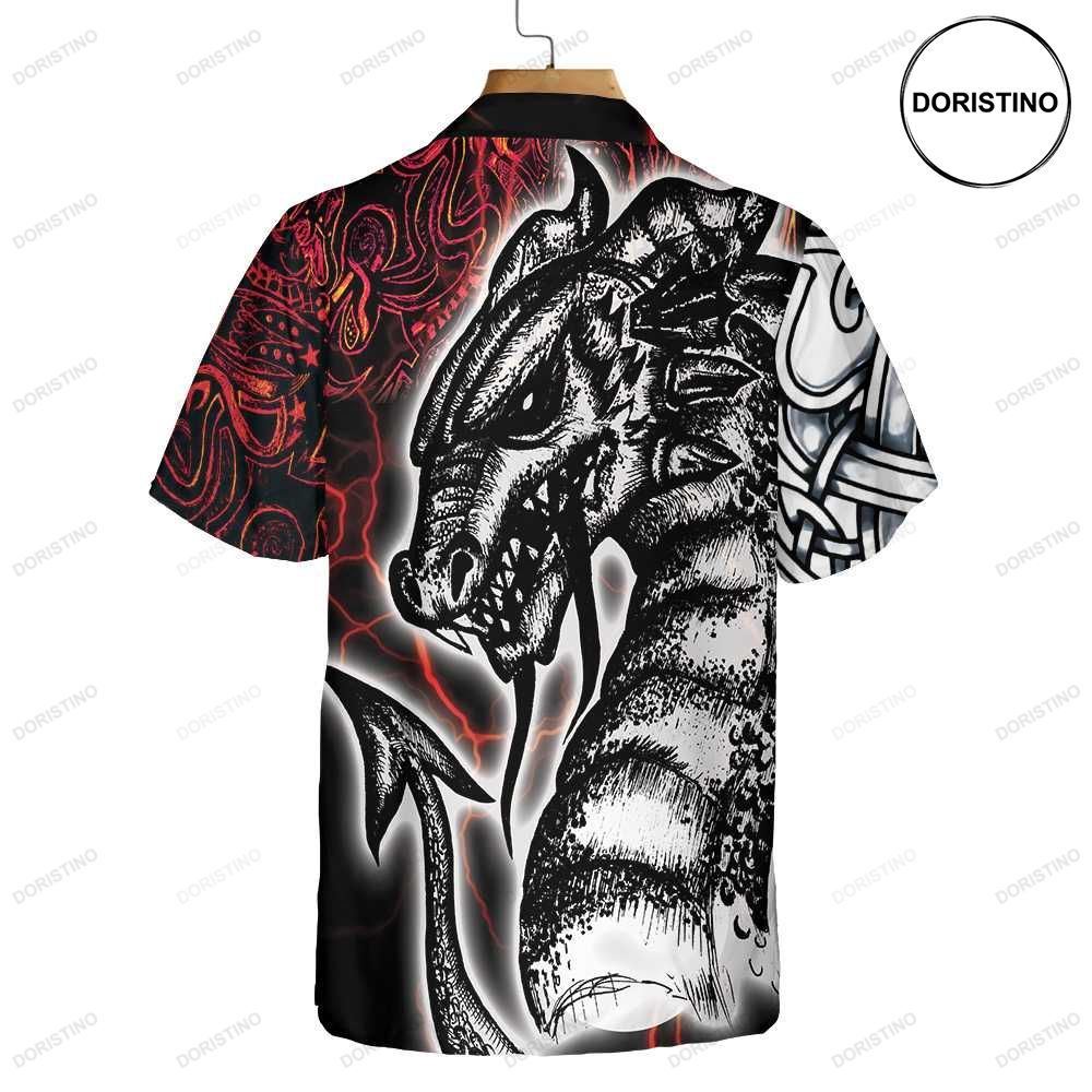 Red Tattoo Dragon Red Light Chinese Dragon Awesome Hawaiian Shirt