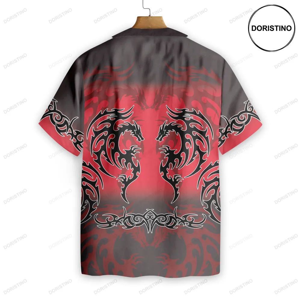 Red Tribal Dragon Awesome Hawaiian Shirt