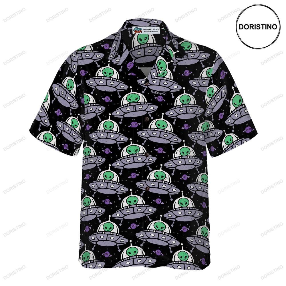 Retro Alien On Space Ship Limited Edition Hawaiian Shirt