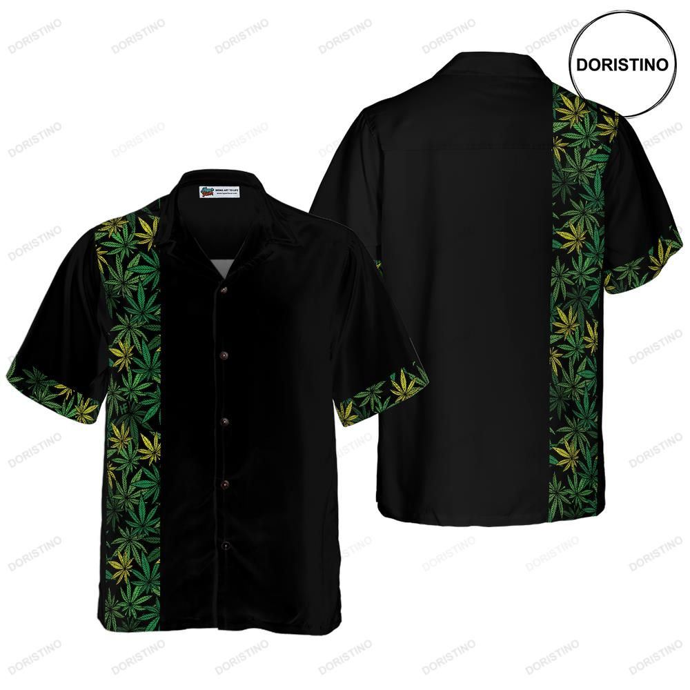 Retro Cannabis Marijuana For Men Hawaiian Shirt