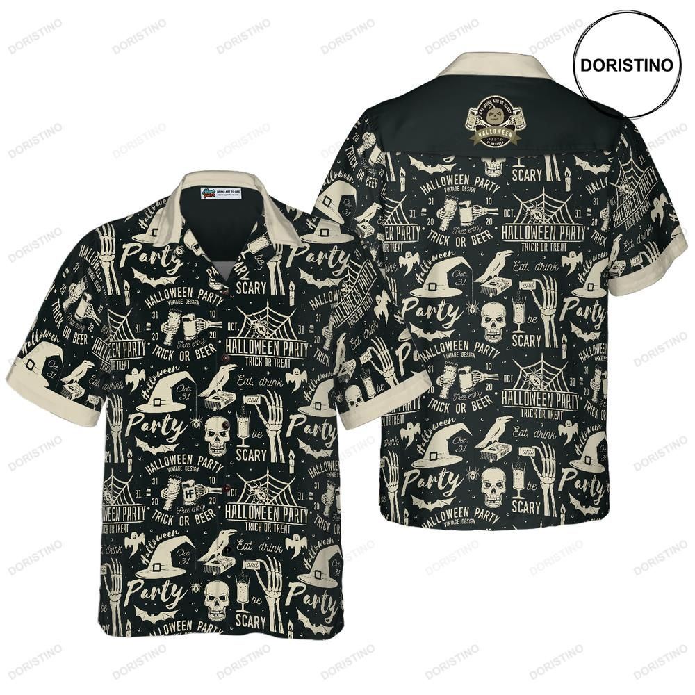 Retro Halloween Beer Party Limited Edition Hawaiian Shirt