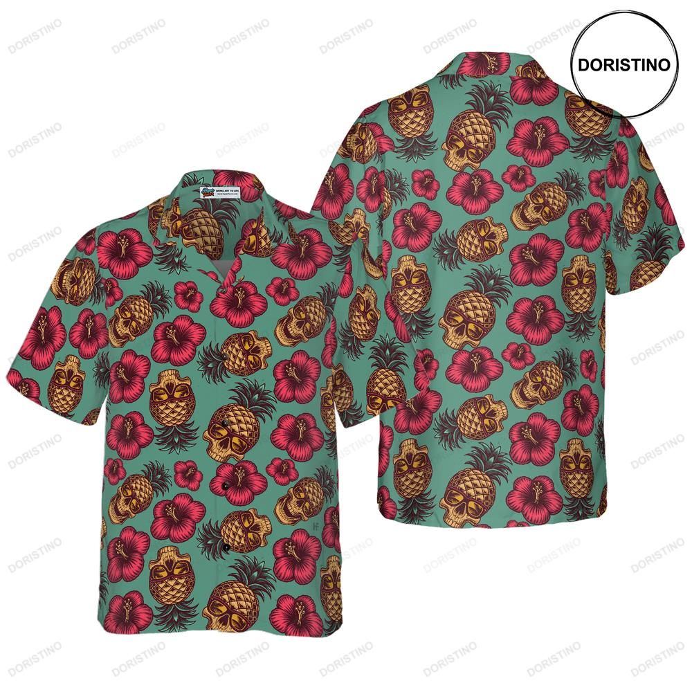 Retro Pineapple Skull Pattern Limited Edition Hawaiian Shirt