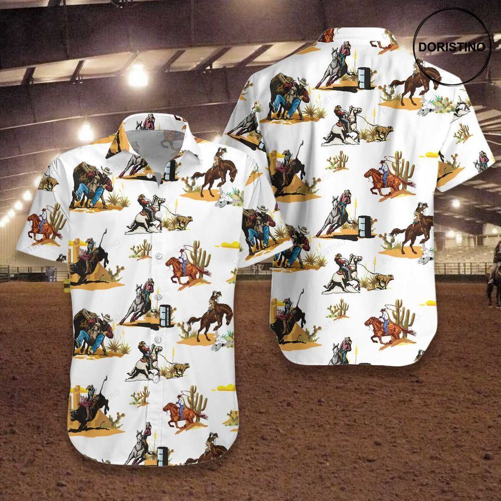 Rodeo Seamless Pattern White Version Texas Native Western Proud Texas For Awesome Hawaiian Shirt
