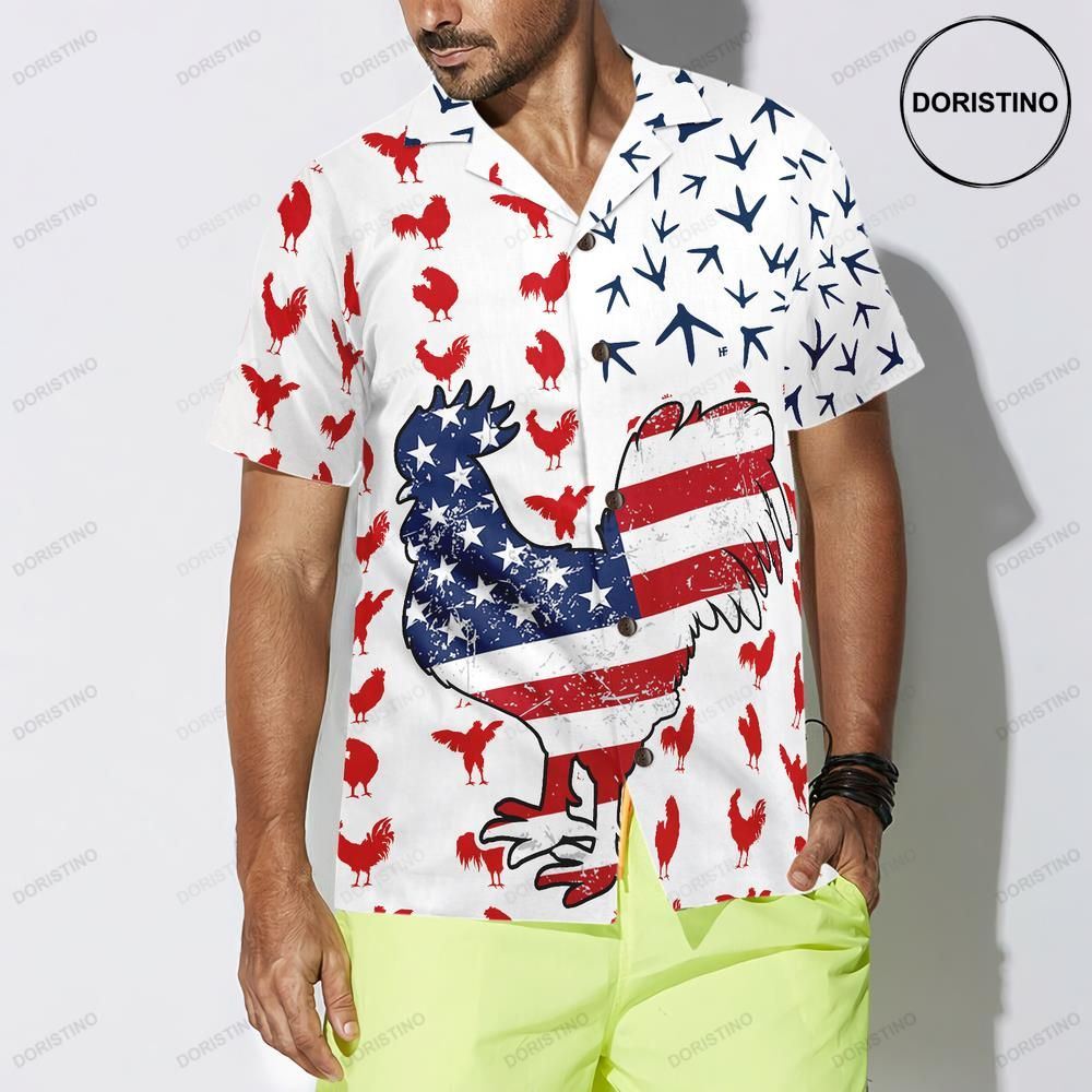 Rooster American Flag V2 Limited Edition Hawaiian Shirt