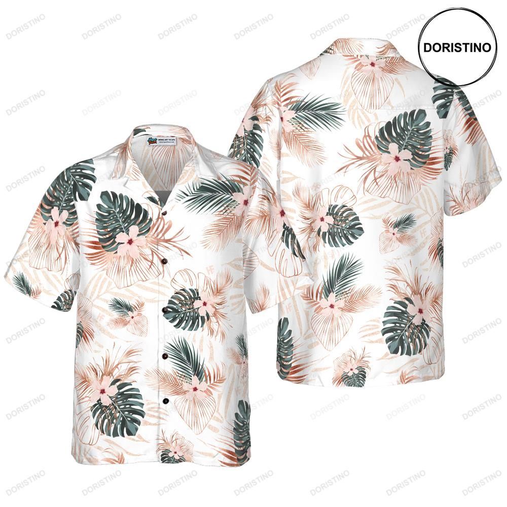 Rose Gold Tropical Palm Leaves Limited Edition Hawaiian Shirt