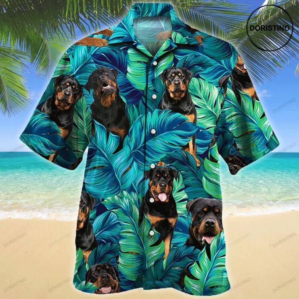 Rottweiler Tropical Print Awesome Hawaiian Shirt