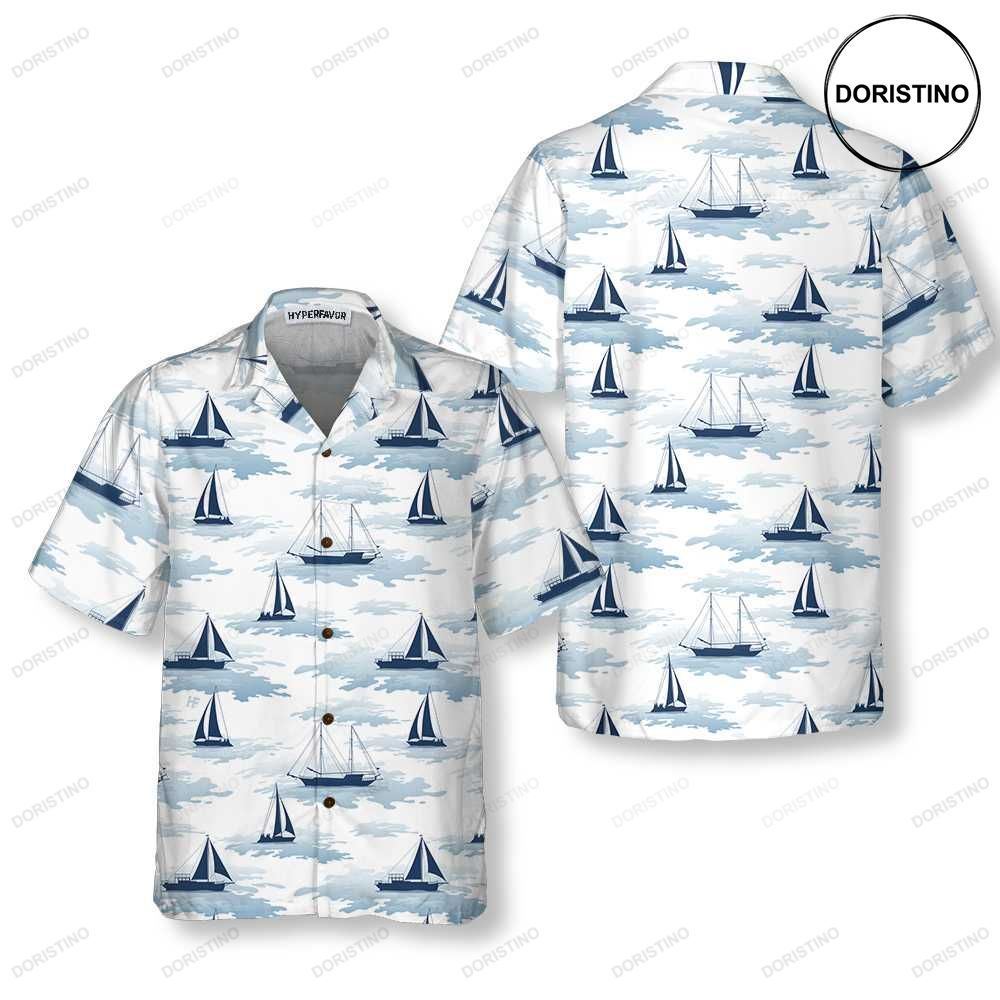 Sailboats Ships And Yachts Short Sleeve Sailboa Unique Nautical Hawaiian Shirt
