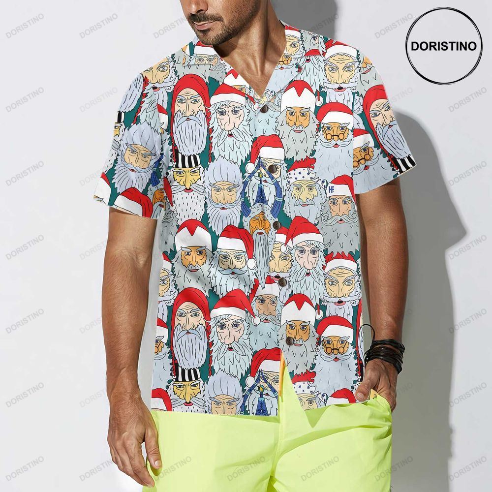 Santa Claus Heads From Different Countries Christmas Santa Claus For C Limited Edition Hawaiian Shirt