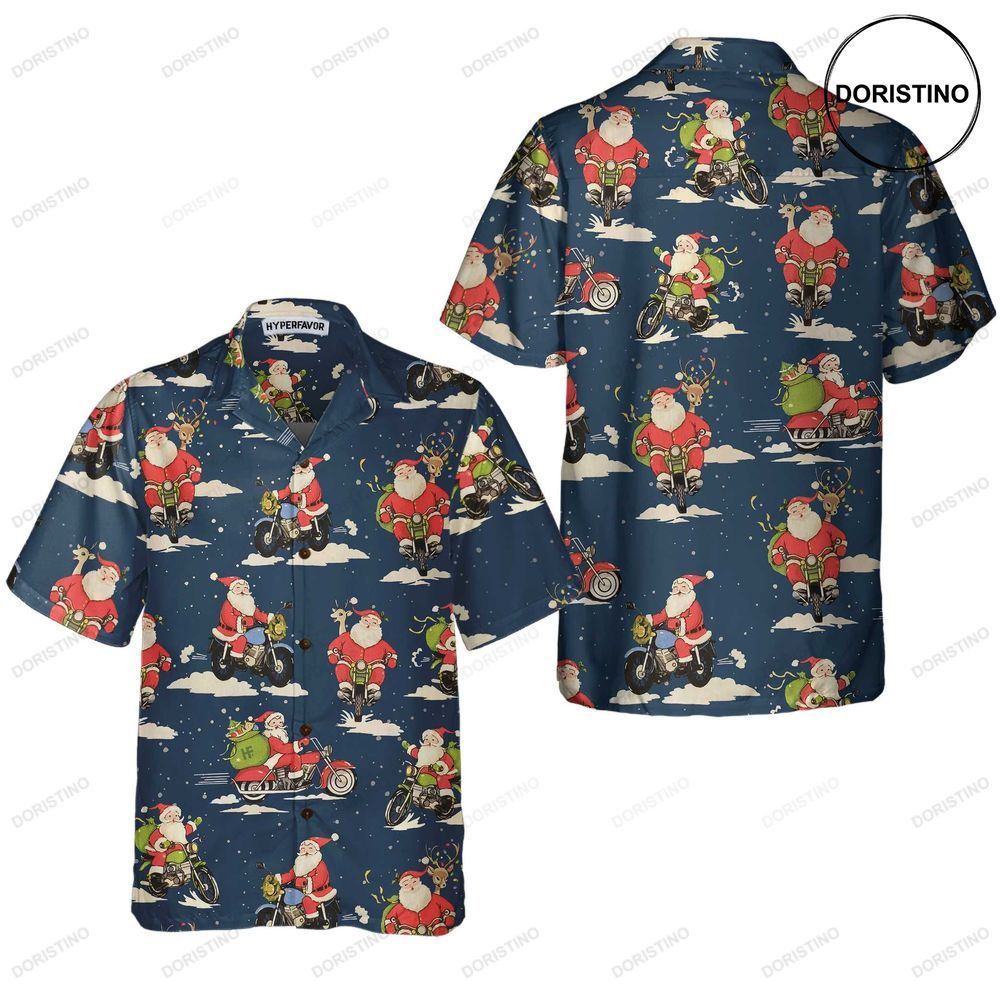 Santa Riding Motorcycle Christmas For Men Best Motorcycle Gift For Christmas Limited Edition Hawaiian Shirt