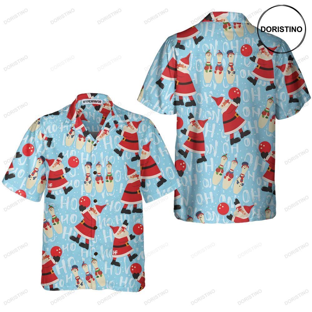Santa With Bowling Ball Christmas Funny Santa Claus Best Gift For Christmas Hawaiian Shirt