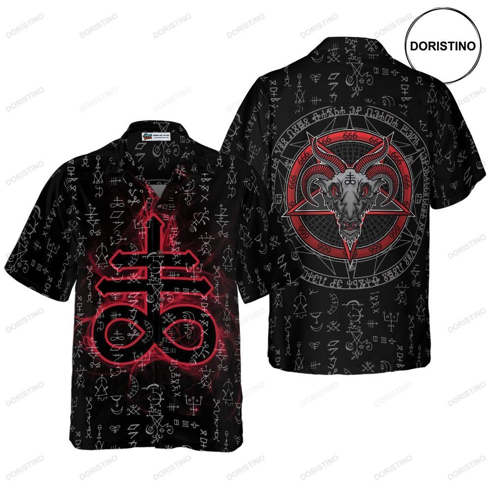 Satanism Magic Circle 666 Sign Awesome Hawaiian Shirt