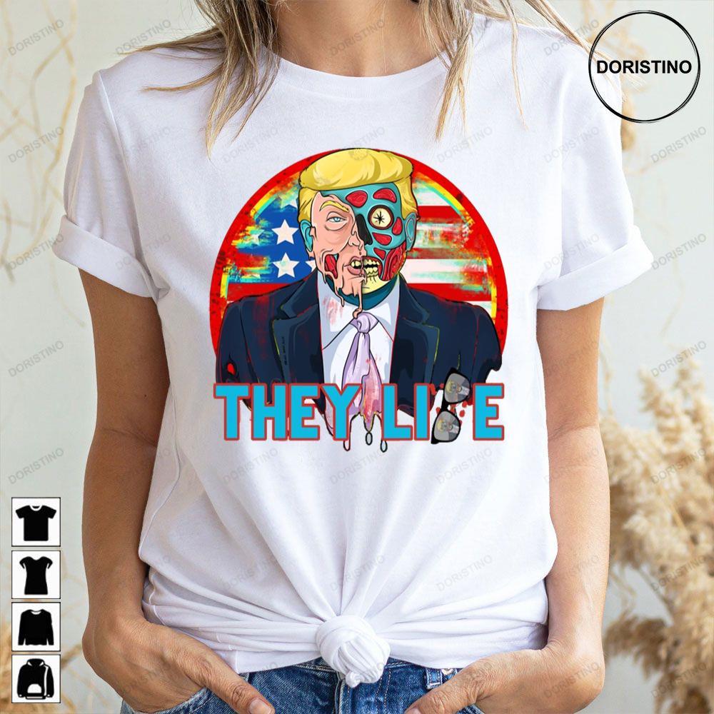 Trump Alien Skull Face Political Parody Cartoon Zombie Trump 2 Doristino Tshirt Sweatshirt Hoodie