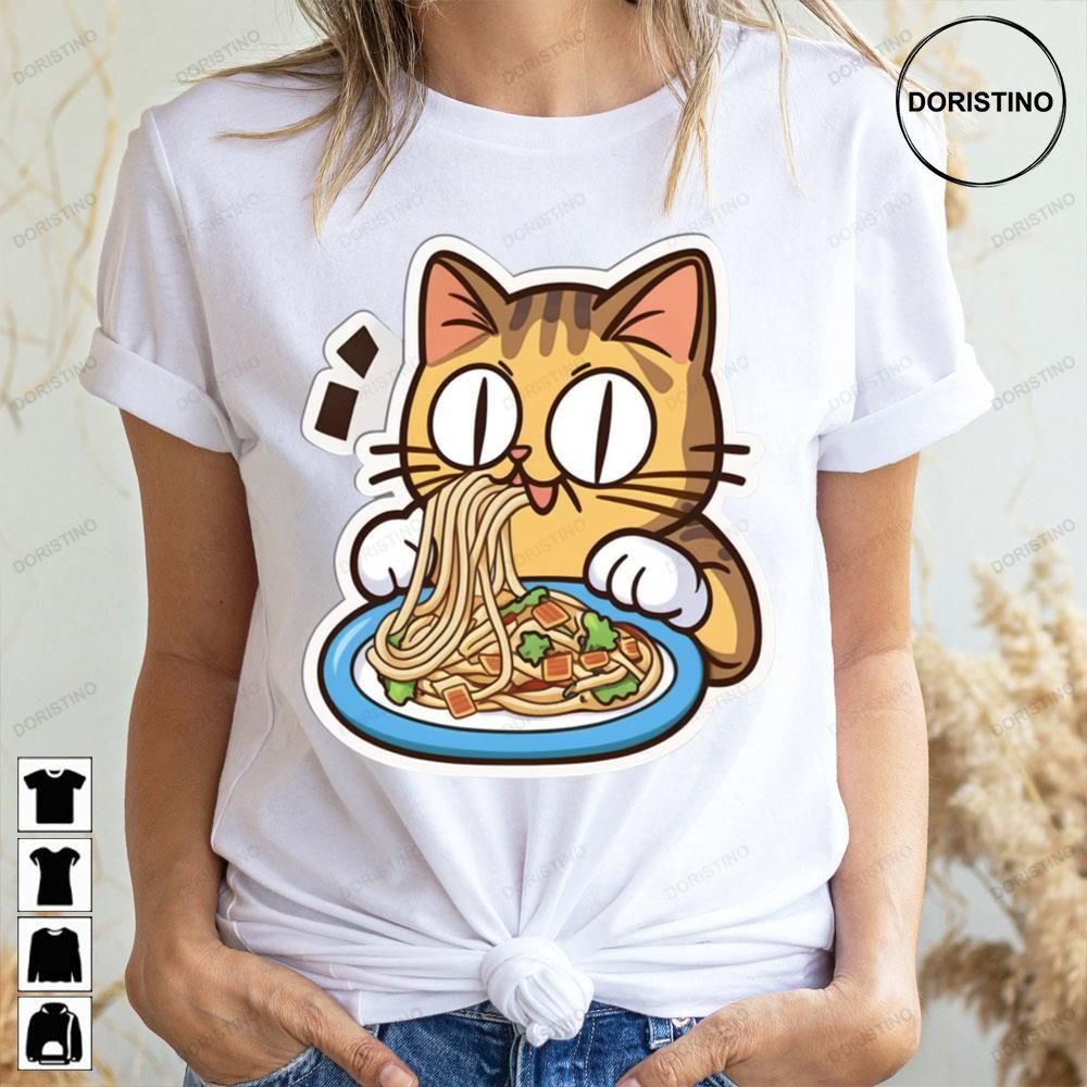 Cute Cat Eating Ramen Awesome Shirts